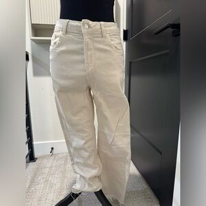 Zara Cream Straight Jeans worn once